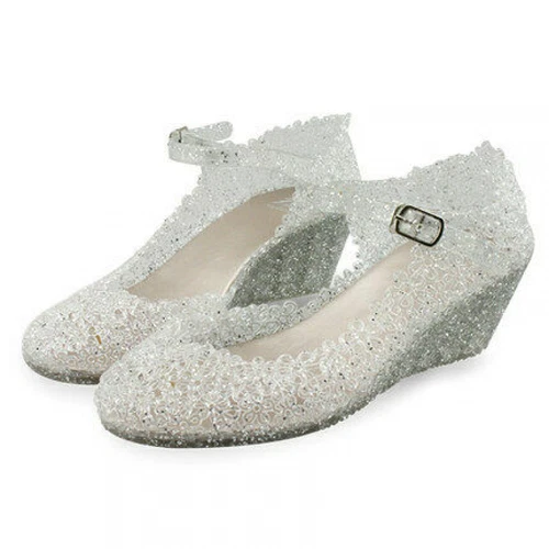Damen-Pumps mit hohler Kristallschnalle mit Keilabsatz mittlerer Absatz Schuhe Knöchelriemen Sandalen - Bild 9 von 19