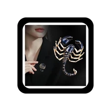 Scorpion Enamel Pin Black Gold Scorpion Insect Brooch Personality Corsage Bou...
