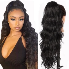 Body Wave Human Hair Drawstring Ponytail Clip In Brazilian Remy Hair Ponytails