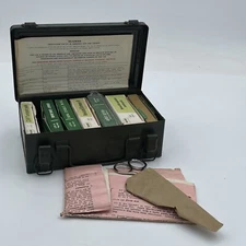 Vintage Bell System First Aid Kit Telephone Company 1960's Full Metal W/ Scissor