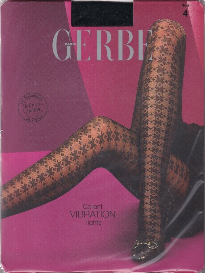 Collant GERBE CHAINETTE Chocolat ou Noir. 3 tailles. Limited Edition tights