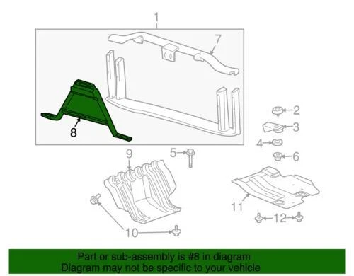 Soporte de panel de soporte de radiador delantero genuino GM 2007-2024 GMC Chevrolet 20968547 Foto 4 de 4