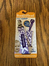 BooginHead Baby Newborn PaciGrip Pacifier Clip (Purple/White) - New in Package