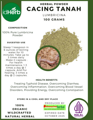 [idHerb] POWDER Cacing Tanah Lumbricina Natural Organic Herbs