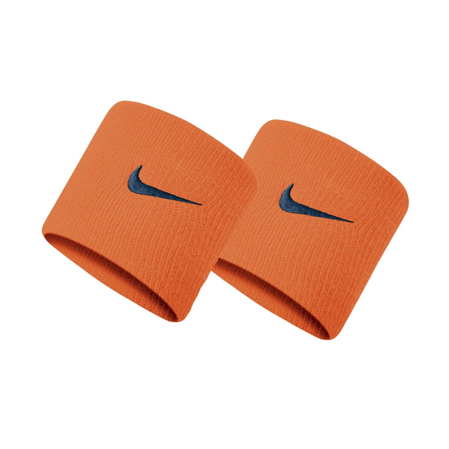 Coppia Polsini Tennis Padel NIKE Swoosh Wristband Tergisudore Spugna Orange Blue