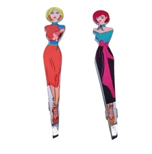 LOT OF 2 LADY TWEEZERS BY BEAUTY SECRETS  SLANTED TIP