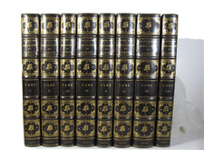 1875 Herculanum et Pompeii Illustrated Plates 8 vol set FINE LEATHER BINDINGS