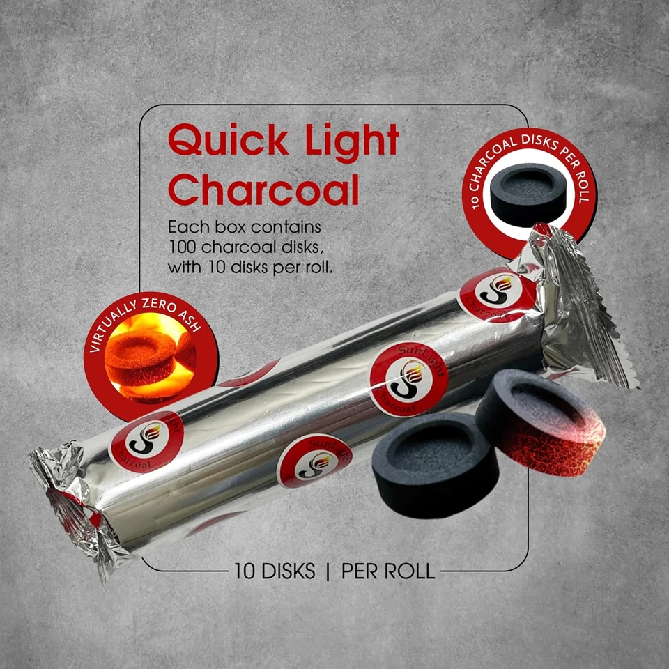 Sunlight Charcoal Tablets 33mm Quick Light 100 Count for Incense & Resin Burners - Image 2 of 4