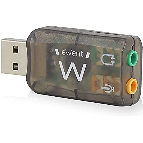 Ewent EW3751 Scheda Audio Esterna USB 2.0 a 3.5mm, Audio Virtual 5.1 Adattatore