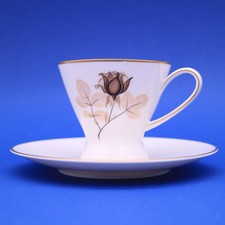 Rosenthal Form 2000 Schattenrose Goldrand Kaffeetasse & Untertasse 50/60er-Jahre