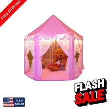 Princess Play Tent for Kids – Large Indoor/Outdoor Castle With Star Lights, 55"