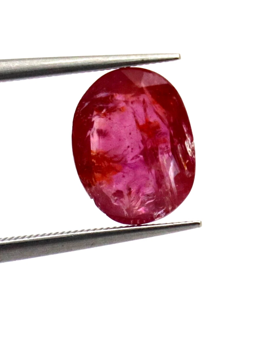IGI CERTIFIED 1.63Ct Natural Ruby Dark Pinkish Red Color Oval Cut Loose Gemstone