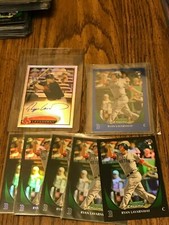 2011,12 TOPPS & BOWMAN CHROME RYAN LAVARNWAY REFRACTOR ROOKIE LOT X7. AUTOGRAPH