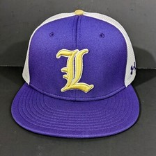 Purple Gold Hat with Old English L Size Large Under Armour Explorer Logo Trucker