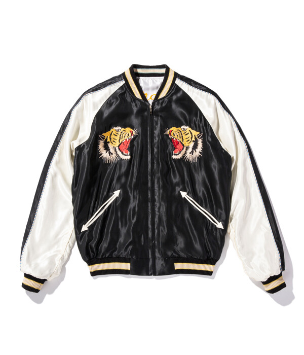 Mid 1950s Style Acetate Souvenir Jacket “ROARING TIGER” × “LANDSCAPE” / 5  Sizes