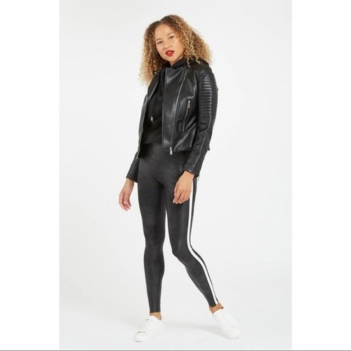 Spanx Faux Leather Side Stripe Leggings 
