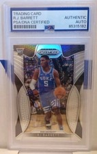 Rj Barrett Signed 2019 Panini Drift Prizm Silver Rookie Card PSA/DNA Basketball 