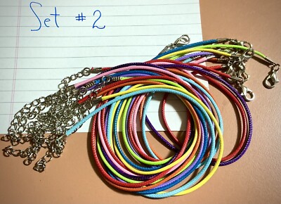 10Pcs Multi-color Leather Wax String Lobster Clasp Chain Necklace Rope Cords DIY