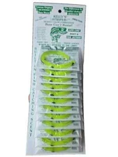 KELLY'S® STRIPER™ 12 Chartreuse/Black SCENTED 3 HOOK RIGGED PLASTIC WORMS USA