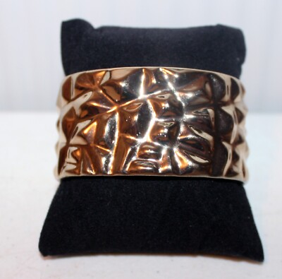 BCBGeneration 6.5'' Gold Tone Ridged Cuff Bracelet