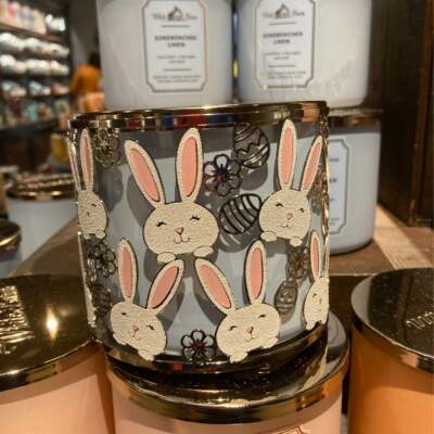 Bath and Body Works 2022 EASTER BUNNY 3-WICK CANDLE HOLDER New.