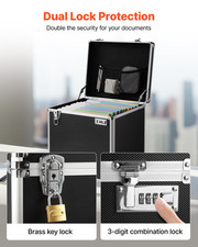 Portable File Storage Box, 15.6 x 12.6 x 15 inch Internal Chest Size, Banks