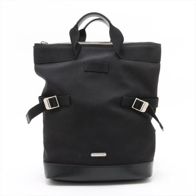 Saint Laurent Paris Livington Canvas & Leather Backpack Black 484172