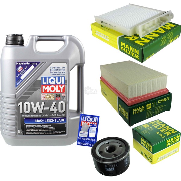 Mann Inspektionspaket 5L Liqui Moly 10W-40 FüR Renault Modus/Grand 1.6 1.5-image