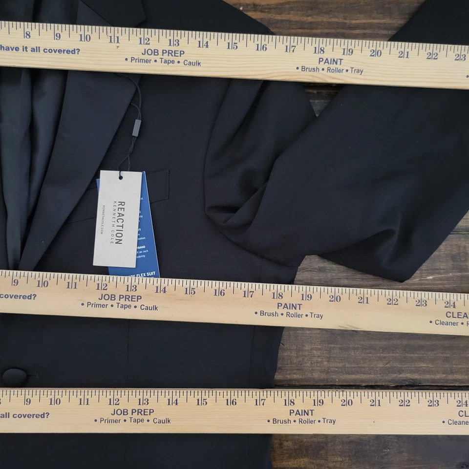 Casaco esportivo masculino Kenneth Cole Reaction blazer dois botões preto stretch 36S NOVO - Imagem 4 de 4