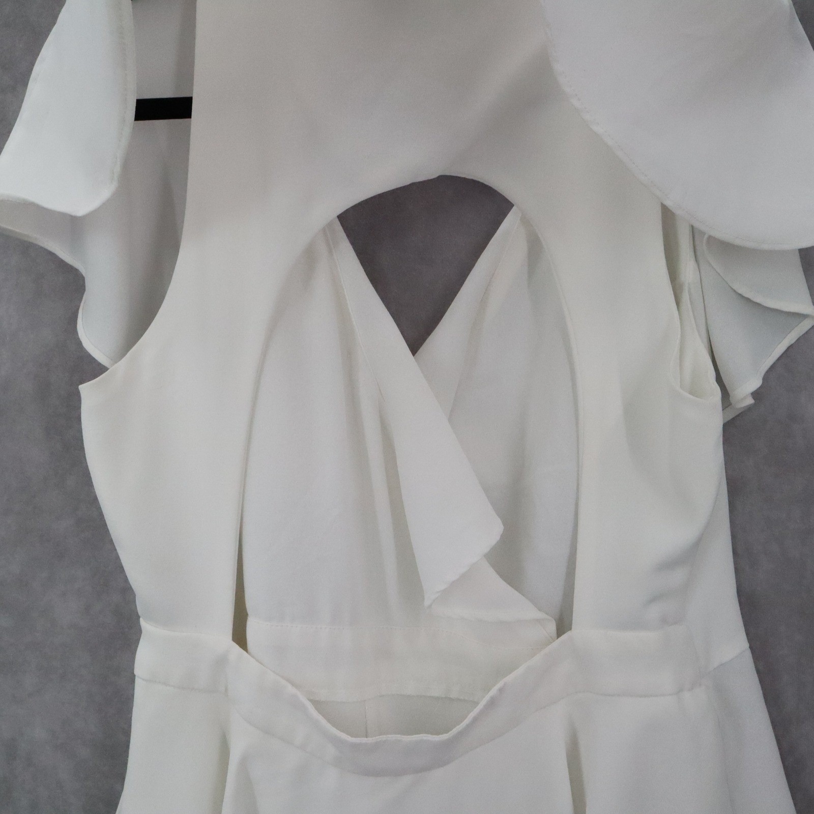 Lulus White Ruffle Wrap Romper Flutter Sleeve Tie… - image 7