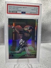 2002 Bowman’s Best Joe Mauer RC #110 On Card Auto PSA 10 Rookie Twins HOF