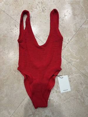 bond-eye women's Mara Plunging One-Piece Backless Swimsuit in Red - OS