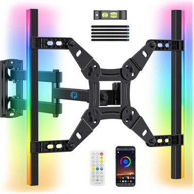 Pipishell Full Motion TV Wall Mount with LED Light, Corner Mount for 13 &#