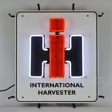 New Big International Harvester Glass Neon Sign Ih Farm Tractor Barn Wall Lamp