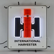 New Big International Harvester Glass Neon sign IH Farm Tractor barn wall lamp