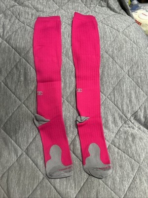 Pro Compression Neon Pink Marathon Knee-High Compression Socks Wide Calf L/XL