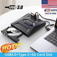 External CD DVD Drive USB 3.0 Writer Burner Player for PC Laptop Windows 11 10 9