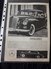 1959 MERCEDES 300D - DISGUISED - Original Magazine Advert