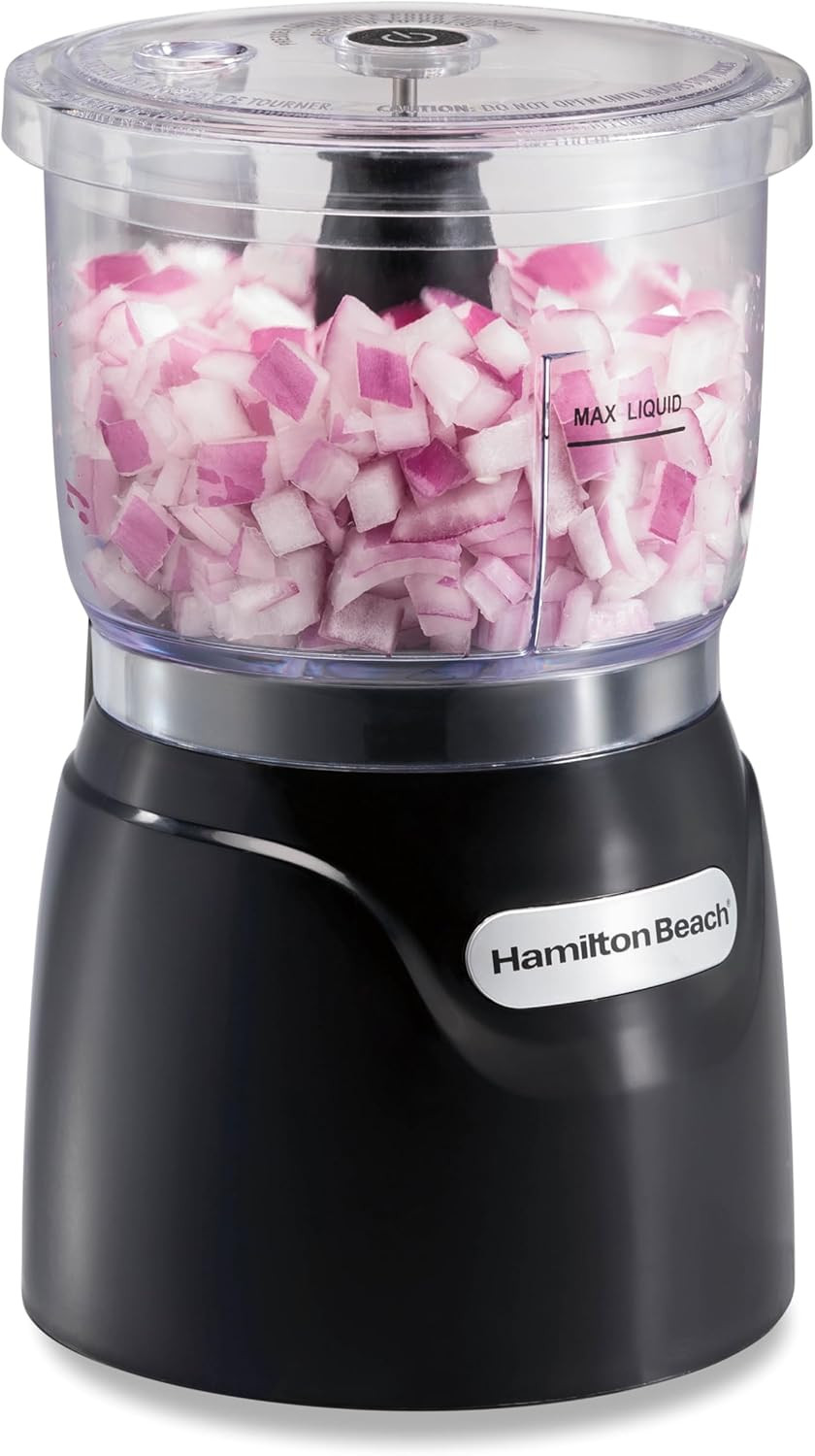 Hamilton Beach 3-Cup Electric Vegetable Chopper & Mini Food Processor, Black