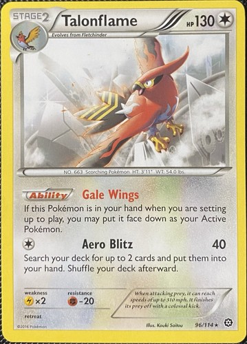 Talonflame 96/114 XY - Steam Siege Regular LP Pokémon
