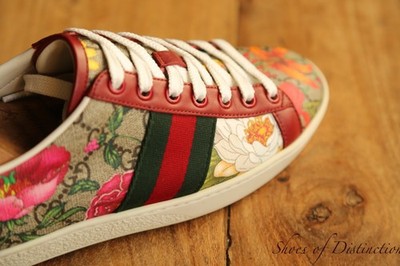 Gucci Ace Bloom GG Monogram Leather Canvas Sneaker Damen UK 4 US 7 EU 37