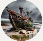 Hayleybug 1 oz Salt and Silence Shipwreck Silver Art Round Mintage of 15 w/ COA