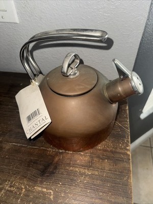 Chantal Copper Tea Kettle with Hohner Harmonica Two Tone Whistle, New No Box