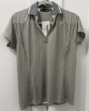 RLX Ralph Lauren NWT Womens MEDIUM Airflow Scallop Golf Polo Deco