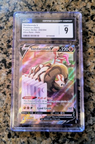 ✨Sandaconda V Full Alt Art Pokemon Card CGC 9 MINT Fusion Strike #252/264 2021🐍