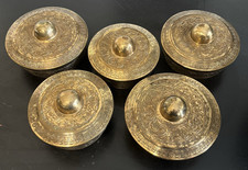 Rare Lot Set of 5 Vintage Kulintang Gamelan Gongs - Collector's Estate