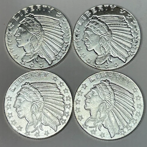 Lot of 4 x  1/10 oz .999 Fine Silver Rounds Golden State Mint - Lot 5