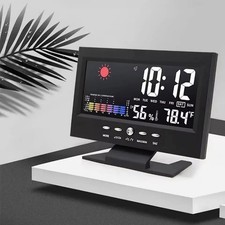 LED Digital Alarm Clock Snooze Calendar Thermometer Hygrometer Weather Display