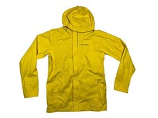 COLUMBIA OMNI-TECH Yellow Nylon RAIN JACKET Kid Hike Windbreaker Coat YOUTH L