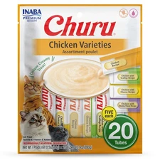 INABA Churu Lickable Purée - 0.5oz 20 Tubes, Creamy Cat Treat, Taurine, Chicken